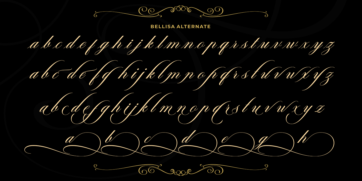 Ejemplo de fuente Bellisa Script #7